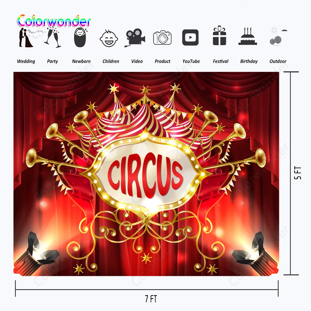 Circus Birthday Party Photography Backdrops Theme Red Curtain Backgrounds Banner Decor
Circus Birthday Party Photography Backdrops Theme Red Curtain Backgrounds Banner Decor