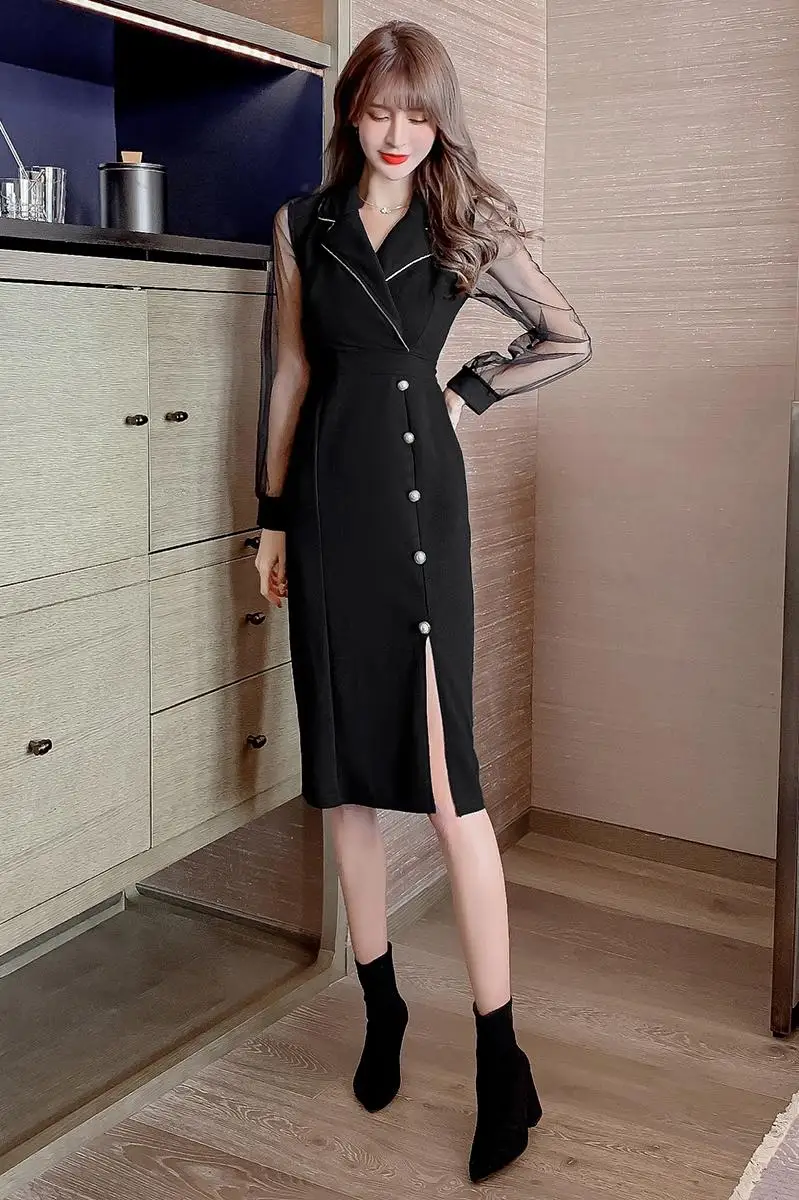 COIGARSAM Fashion Women one-piece dress korean New High Waist Dresses Black 6117
COIGARSAM Fashion Women one-piece dress korean New High Waist Dresses Black 6117