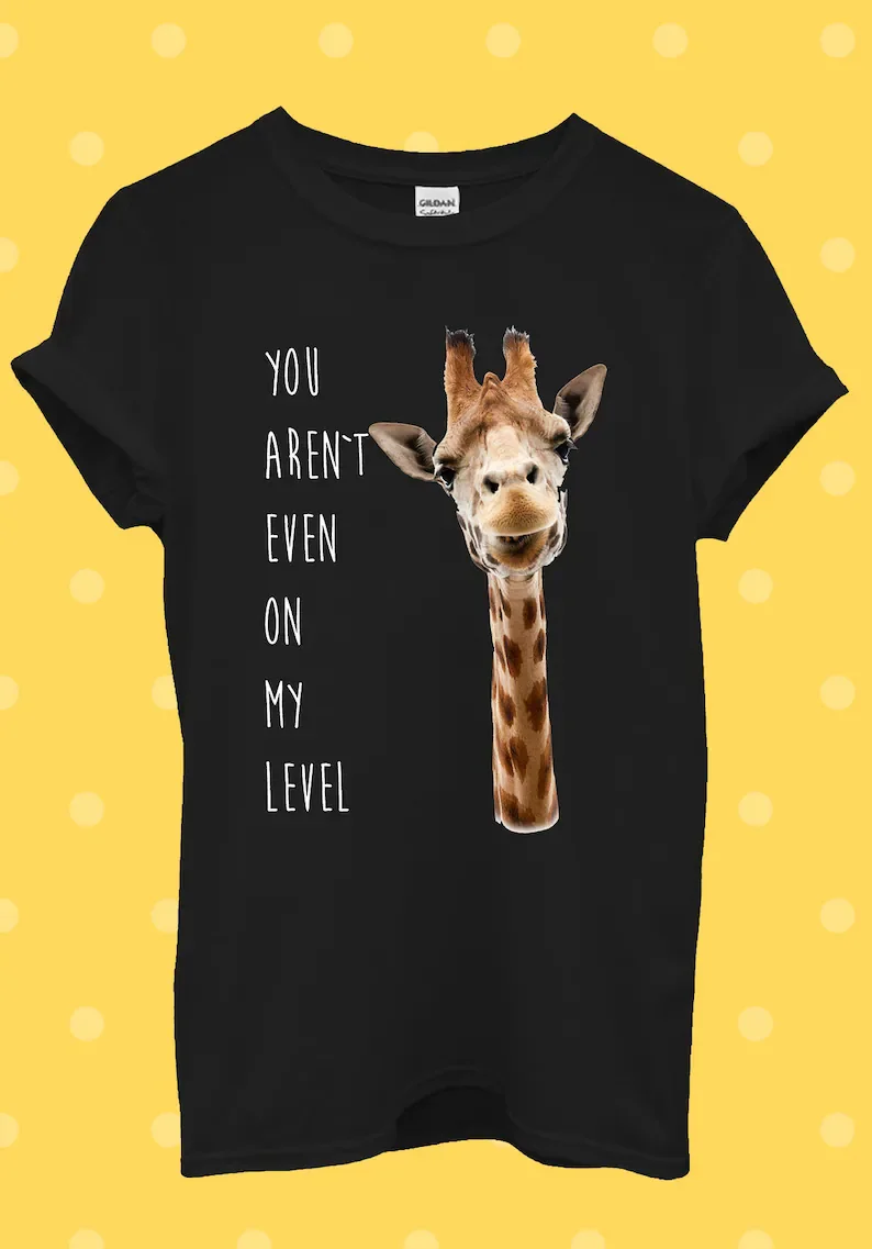 Giraffe Not Even My Level Funny T Shirt Men Women O-neck T Shirt Homme Short Sleeve
Giraffe Not Even My Level Funny T Shirt Men Women O-neck T Shirt Homme Short Sleeve