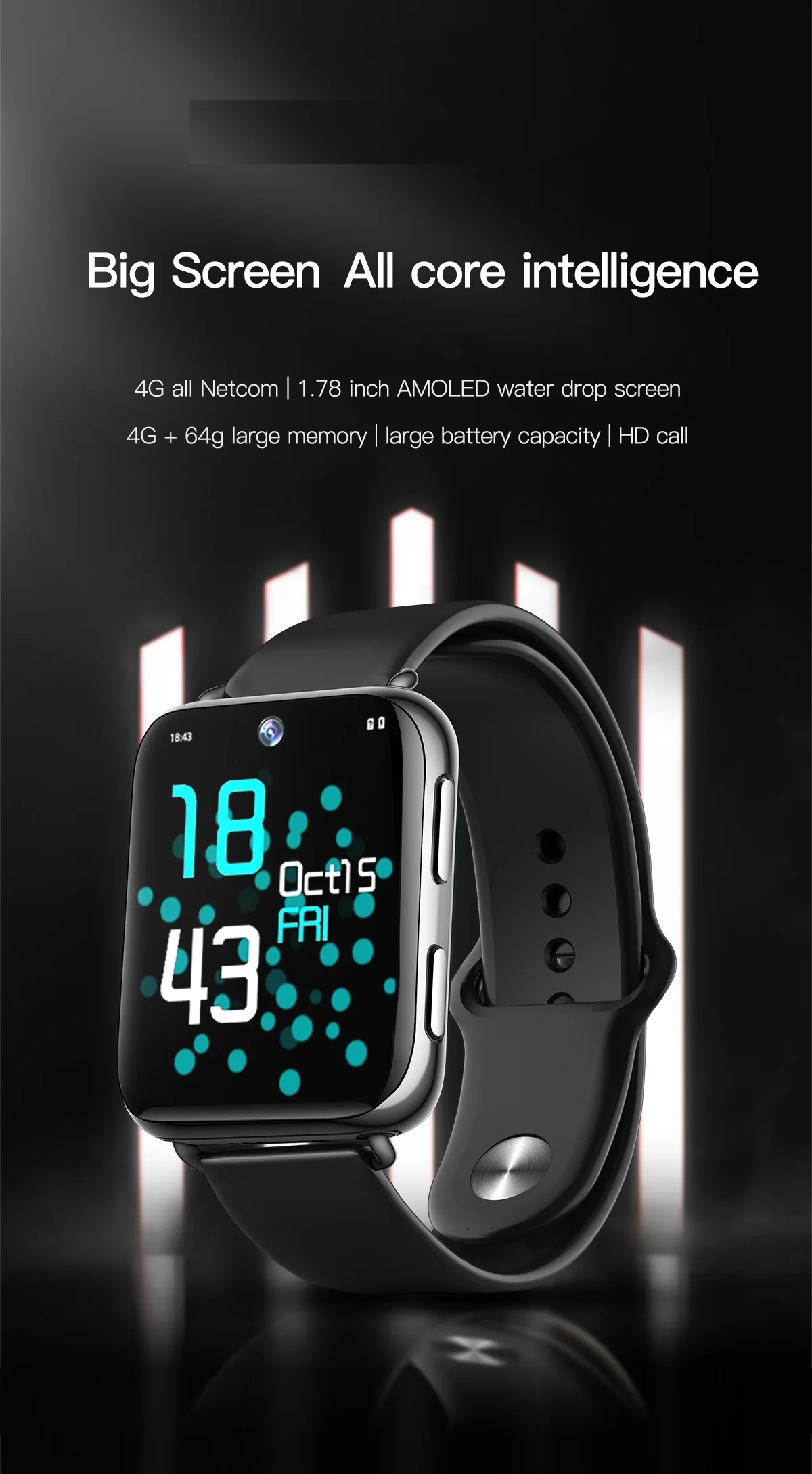 Смарт-часы FUCHE GPS Wi-Fi 4G IWO 1 78 дюйма AMOLED пульсометр Android 8 SIM-карта обновление ОС Google