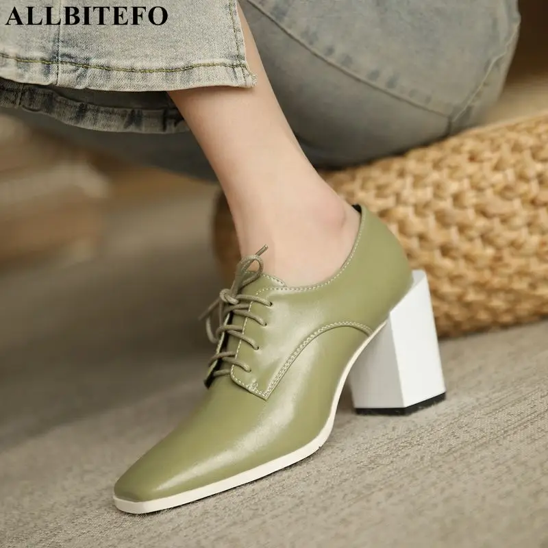 ALLBITEFO lace-up thick heel soft genuine leather high heels women's pumps fashion super high heel shoes women heels shoes
ALLBITEFO lace-up thick heel soft genuine leather high heels women's pumps fashion super high heel shoes women heels shoes