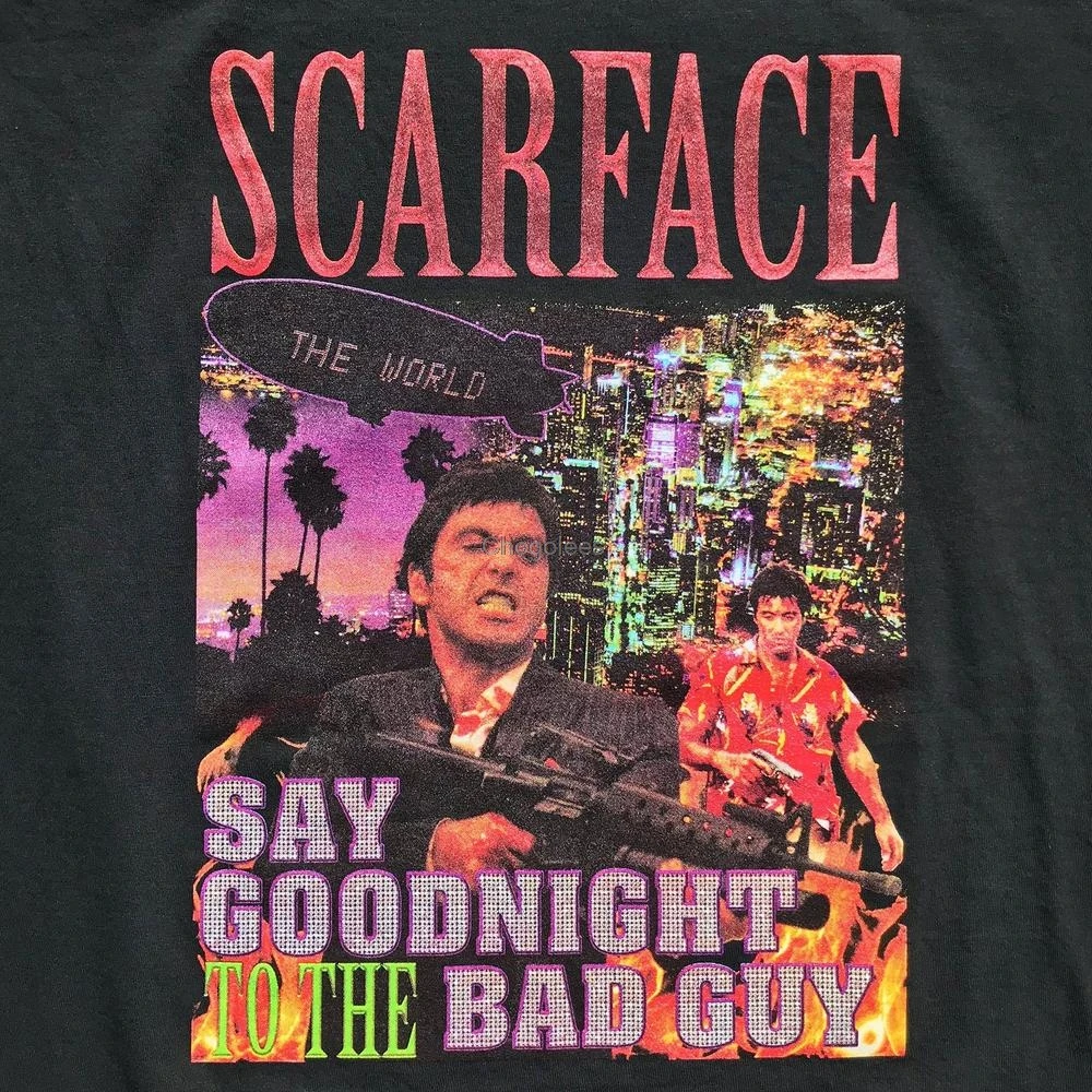 Фото Винтажная Футболка Scarface Rap | Мужская одежда