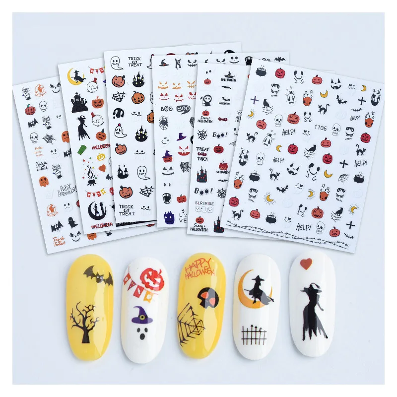 Halloween Pumpkin 3D Stickers Simple Skeleton For Nails Design Wraps Sticker Art Decorations Moon Transfer Decal T1082 
Halloween Pumpkin 3D Stickers Simple Skeleton For Nails Design Wraps Sticker Art Decorations Moon Transfer Decal T1082
