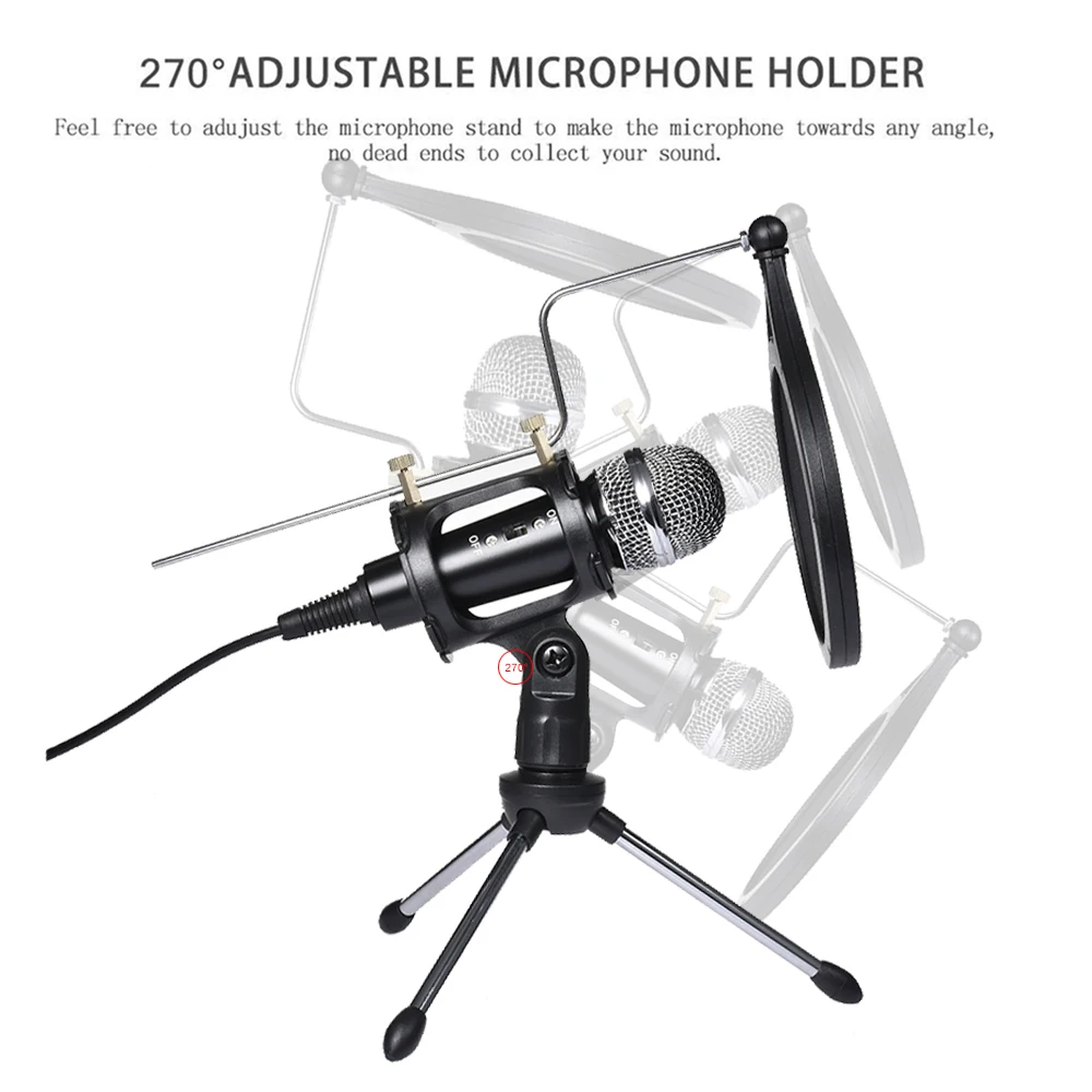 Podcast Microphone Kit 3.5mm Condenser Studio Microphone Professional Computer Microphone for Youtube Skype Gaming PC Laptop
Podcast Microphone Kit 3.5mm Condenser Studio Microphone Professional Computer Microphone for Youtube Skype Gaming PC Laptop