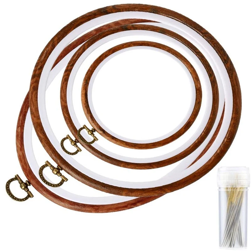 LMDZ 4 Pack Embroidery Hoop Ring Wood Display Frame Circle and Oval Embroidery Kits with 30pcs Large Eye Embroidery Needles
LMDZ 4 Pack Embroidery Hoop Ring Wood Display Frame Circle and Oval Embroidery Kits with 30pcs Large Eye Embroidery Needles