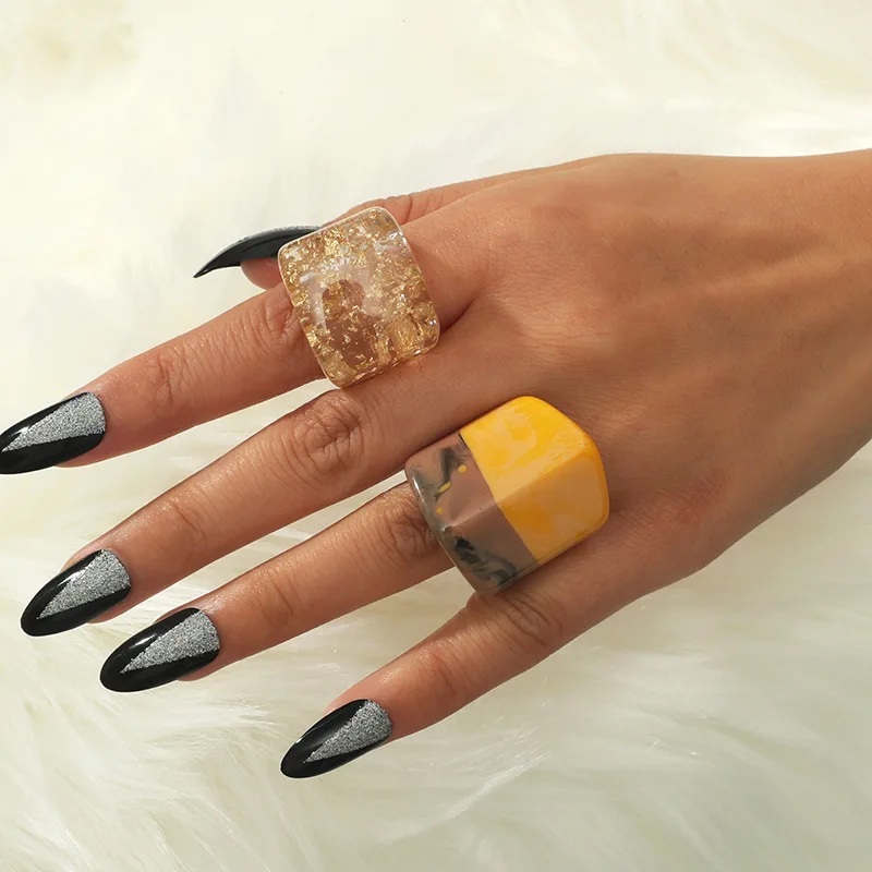 Korean Version Of Simple Retro Trendy Temperament Geometric Creative Set Acrylic Resin Ring Girl Fashion Party Jewelry Gift 2022
Korean Version Of Simple Retro Trendy Temperament Geometric Creative Set Acrylic Resin Ring Girl Fashion Party Jewelry Gift 2022
