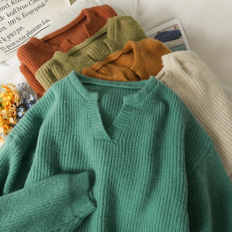 Korean warm soft loose knit long pullover pure color sweater women 2021 long-sleeved sweater top autumn women jumpers pullover
Korean warm soft loose knit long pullover pure color sweater women 2021 long-sleeved sweater top autumn women jumpers pullover