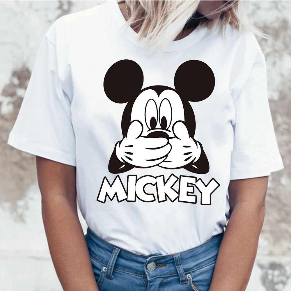 Disney Women's Clothing Couple Fashion Donald Duck Mickey Mouse Cartoon Printing O-neck Short-sleeved Cute Loose Tee Shirt Femme
Disney Women's Clothing Couple Fashion Donald Duck Mickey Mouse Cartoon Printing O-neck Short-sleeved Cute Loose Tee Shirt Femme
