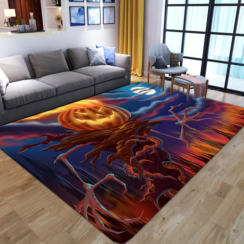 

Halloween Theme Doormats 3D Horror Pumpkin Pattern Printed Carpets for Living Room bedroom Area Rugs Halloween kitchen Floor Mat