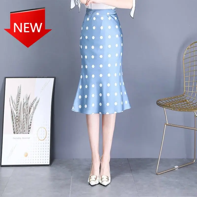 Dot Satin Elegant Summer Midi Length Skirt Women Faldas Mujer Moda Skirts Women Loose Korean England Office Lady
Dot Satin Elegant Summer Midi Length Skirt Women Faldas Mujer Moda Skirts Women Loose Korean England Office Lady