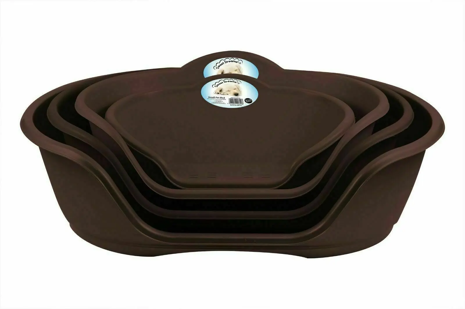2 x Plastic Dog Bed Heavy Duty Waterproof Pet Bed Puppy Cat Basket Small Brown 
2 x Plastic Dog Bed Heavy Duty Waterproof Pet Bed Puppy Cat Basket Small Brown
