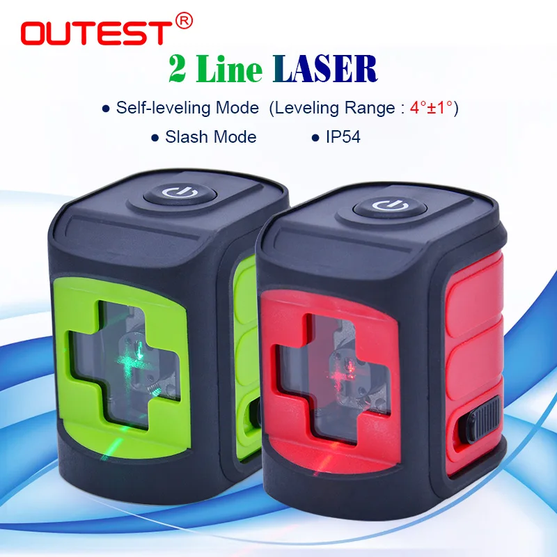 OUTEST Self-leveling 2 line Green Red 2 cross laser level meter IP54 180 degree Vertical & Horizontal Green Red Beam Line A2
OUTEST Self-leveling 2 line Green Red 2 cross laser level meter IP54 180 degree Vertical & Horizontal Green Red Beam Line A2