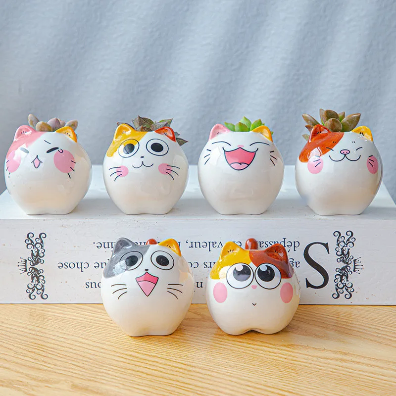 Cartoon Ceramic Cute Cat Flower Pot Home Decoration Succulents Plants Planter Garden Mini Pots Cactus Bonsai Pot Accessories
Cartoon Ceramic Cute Cat Flower Pot Home Decoration Succulents Plants Planter Garden Mini Pots Cactus Bonsai Pot Accessories