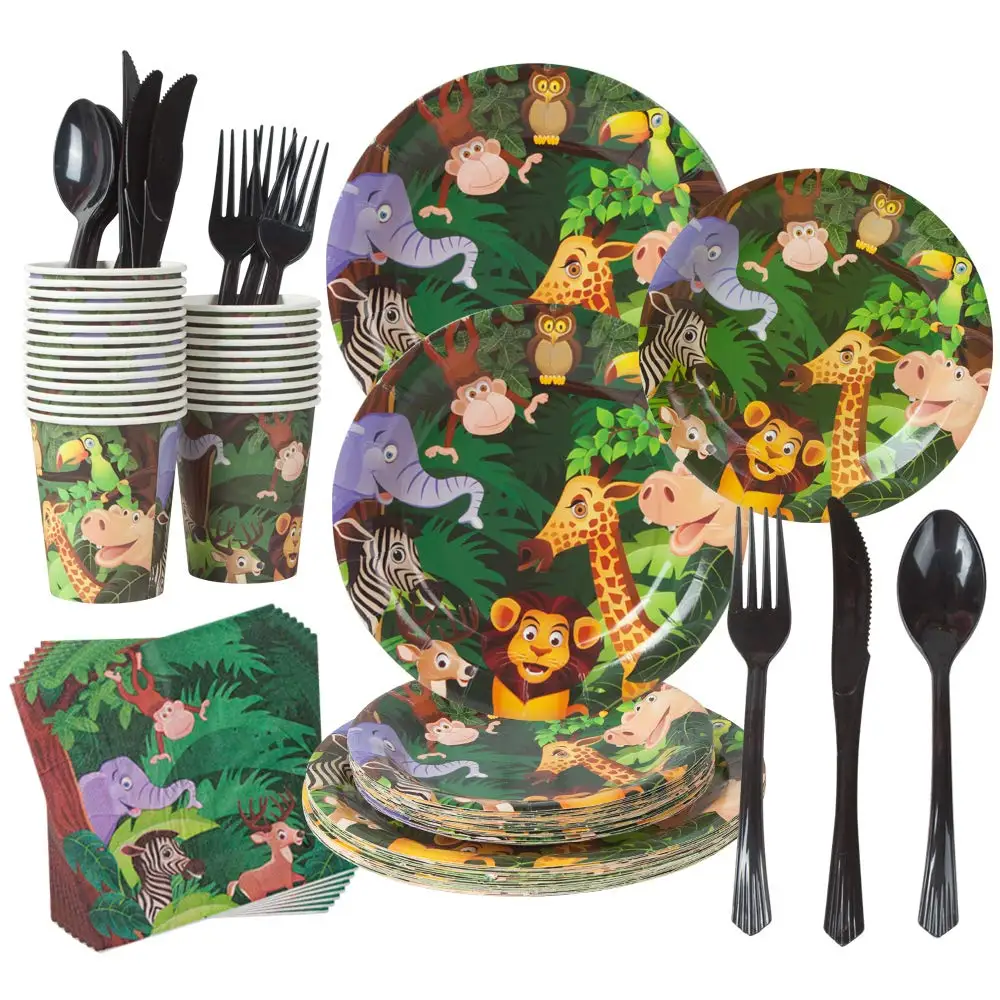 Jungle Animal Party Supplies Safari Birthday Theme Plates Cups Napkins Sets Cutlery Decorations for Kids Animals Baby Shower
Jungle Animal Party Supplies Safari Birthday Theme Plates Cups Napkins Sets Cutlery Decorations for Kids Animals Baby Shower