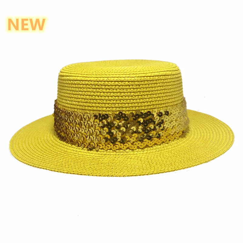 Sun Hat Women Yellow sequins Straw Sun Classic Beach Hat Wide Brim Panama Men UV Protection Cap chapeau femme 2021
Sun Hat Women Yellow sequins Straw Sun Classic Beach Hat Wide Brim Panama Men UV Protection Cap chapeau femme 2021
