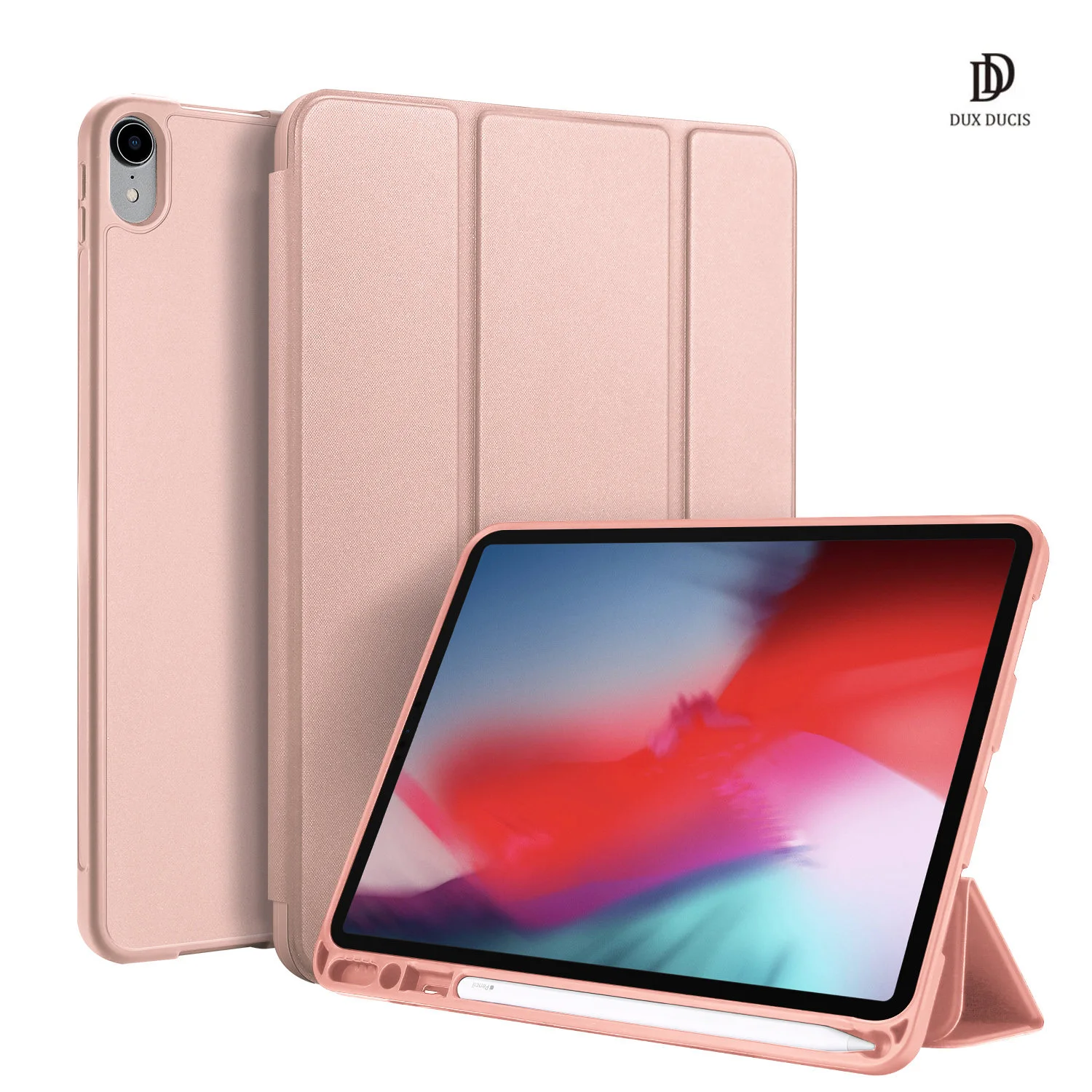 

Tablet Leather Case For iPad Pro 11 2018 Smart Sleep Wake DUX DUCIS OSOM Series with Pencil Holder Trifold Stand Clear Back