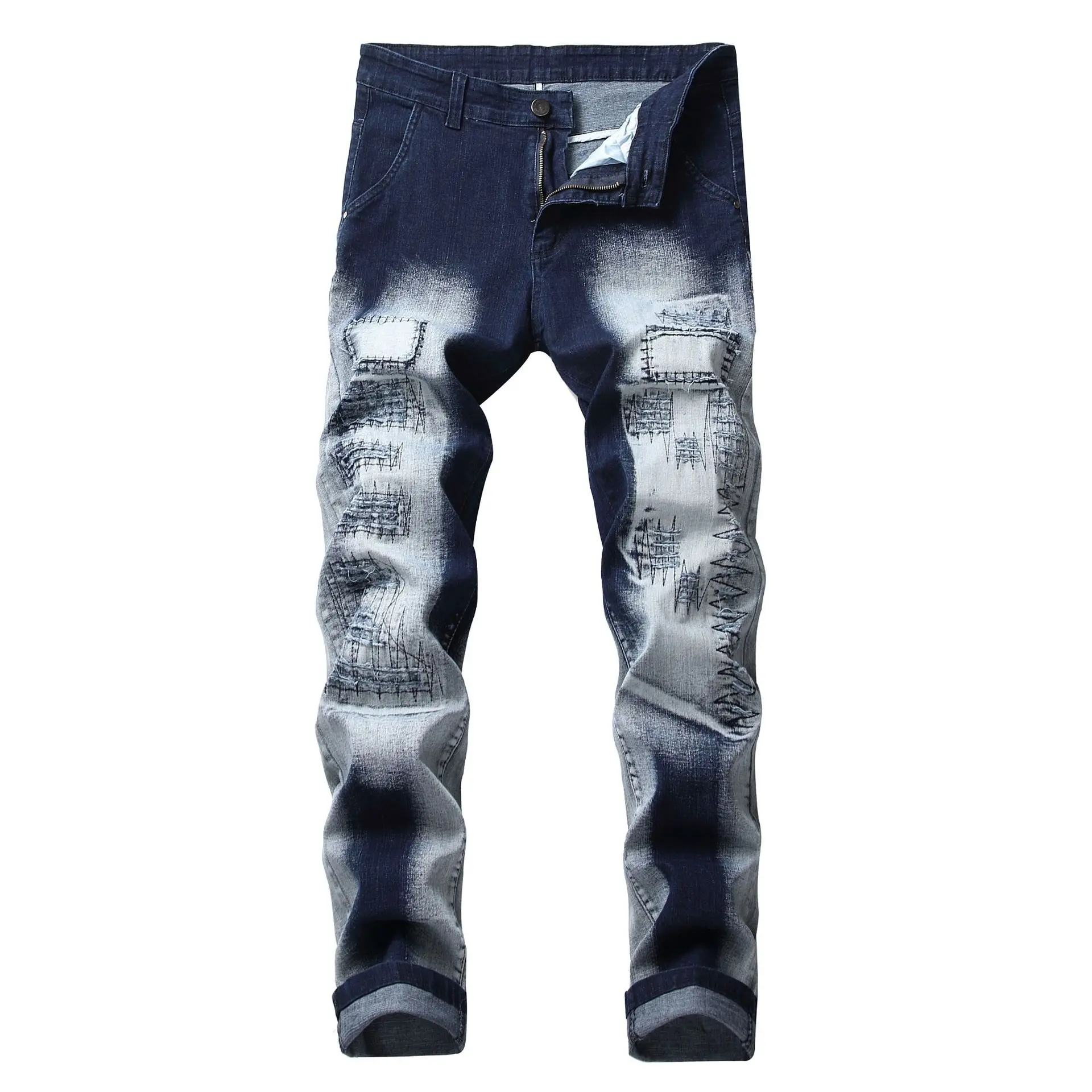 2020 young men's elastic jeans patch embroidered double color wear white pants straight cultivate one's morality
2020 young men's elastic jeans patch embroidered double color wear white pants straight cultivate one's morality