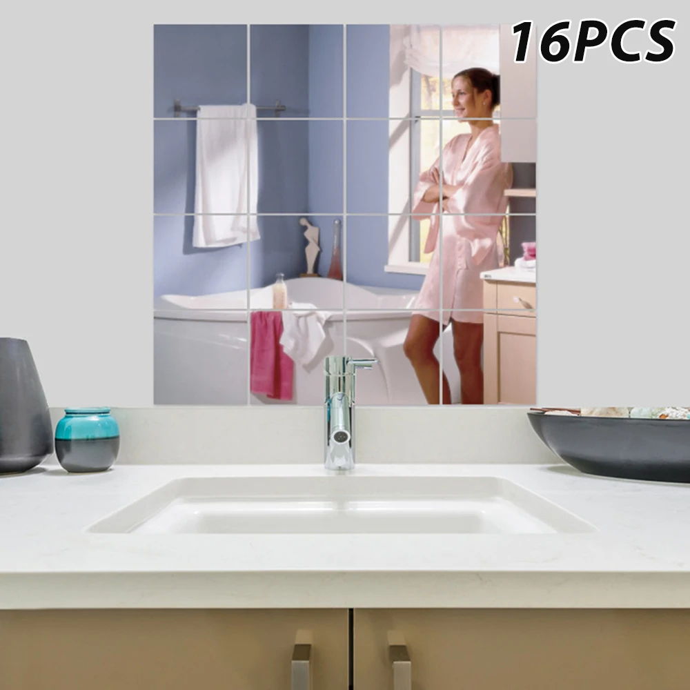 16Pcs 15cm*15cm*0.1mm Square Mirror Glass Tile Wall Stickers Decal DIY Self-adhesive Long Mirrors Home Living Room Decor
16Pcs 15cm*15cm*0.1mm Square Mirror Glass Tile Wall Stickers Decal DIY Self-adhesive Long Mirrors Home Living Room Decor