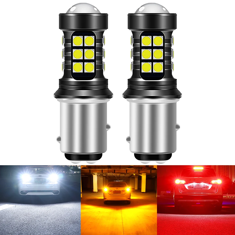 

2X P21W led 1156 T20 W21/5W 7443 P21/5W 1800LM W21W Car Bulb 7440 BA15S BAY15D PY21W Auto DRL Light White 1157 LED Brake Light