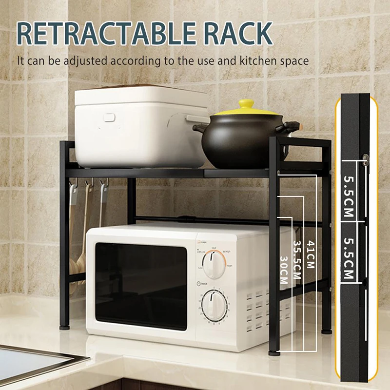 Retractable Microwave Oven Rack 3-Tier Kitchen Counter Shelf Organizer Smooth Edges Carbon Steel Microwave Shelf
Retractable Microwave Oven Rack 3-Tier Kitchen Counter Shelf Organizer Smooth Edges Carbon Steel Microwave Shelf