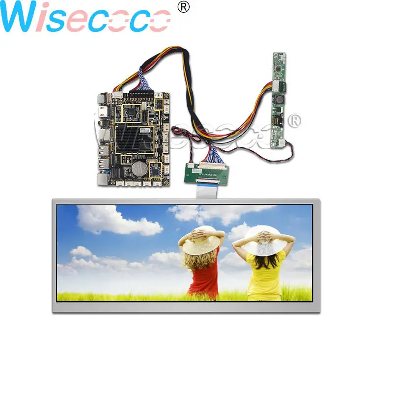 Wisecoco 12.3" Bar Display 1920*720 IPS LCD Screen High Brightness LVDS 50pin MIPI USB HOST OTG Android System Driver Board - купить по