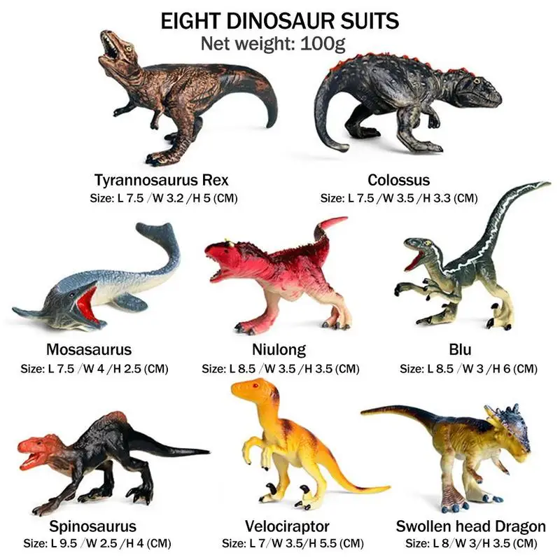 8pcs/set Simulation Mini Dinosaur Model Toy Creative Animal Collection Decoration Figures Model Dinosaur Children Set Actio Y2T7
8pcs/set Simulation Mini Dinosaur Model Toy Creative Animal Collection Decoration Figures Model Dinosaur Children Set Actio Y2T7