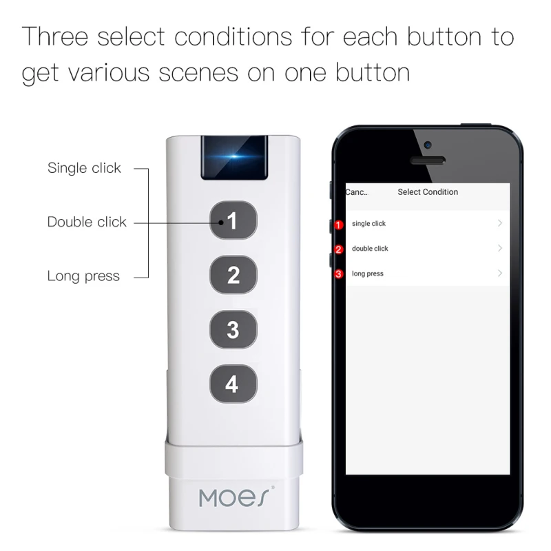 Tuya ZigBee Smart Scene Switch 4 Gang Remote Portable Wireless Smart Scene Switch Responsive Smart Remote Control For Home Hotel
Tuya ZigBee Smart Scene Switch 4 Gang Remote Portable Wireless Smart Scene Switch Responsive Smart Remote Control For Home Hotel
