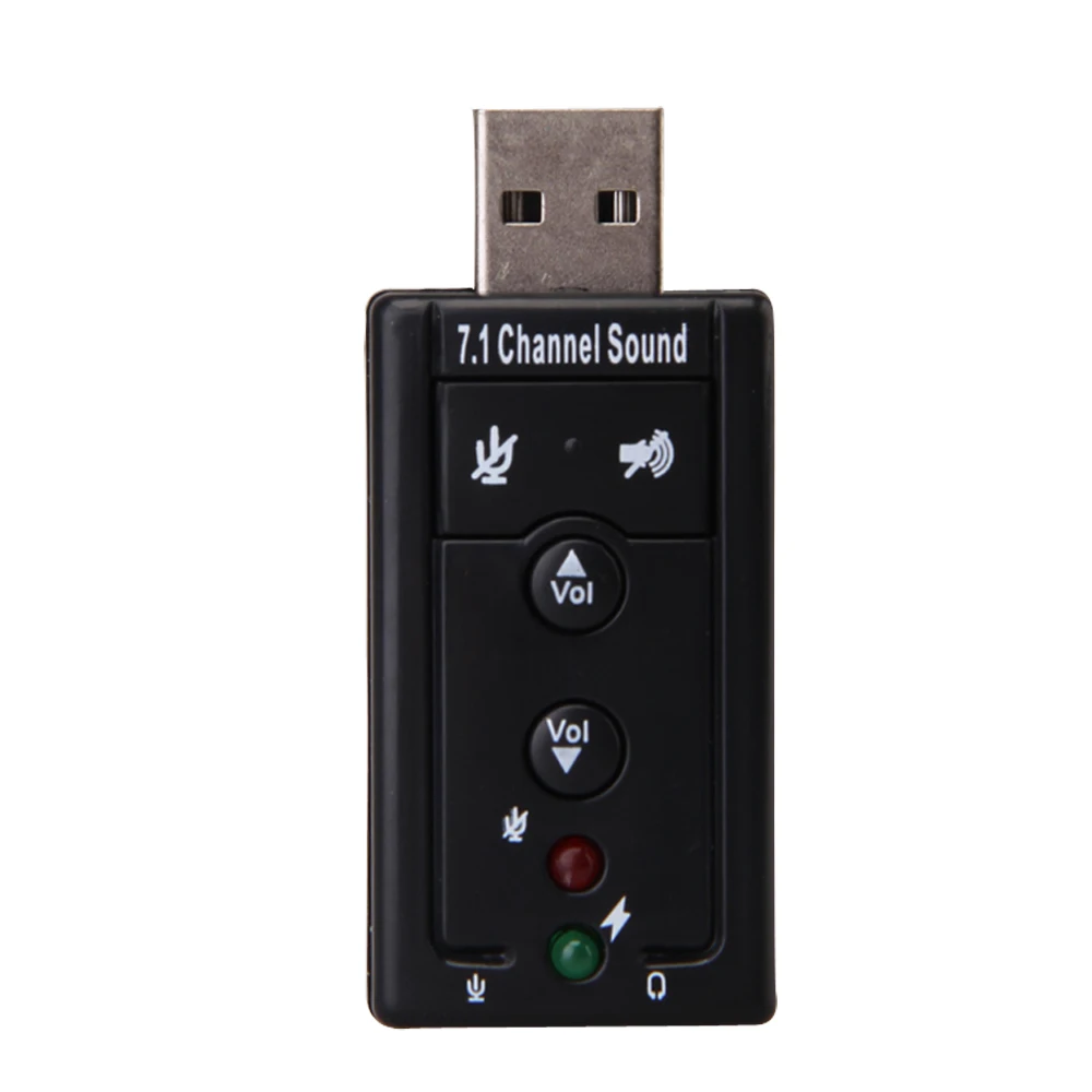 

Внешняя мини-звуковая карта USB, адаптер 7,1 каналов USB для микрофона 3,5 мм, разъем для наушников, Стерео Аудио Звуковая карта для ноутбука, ПК