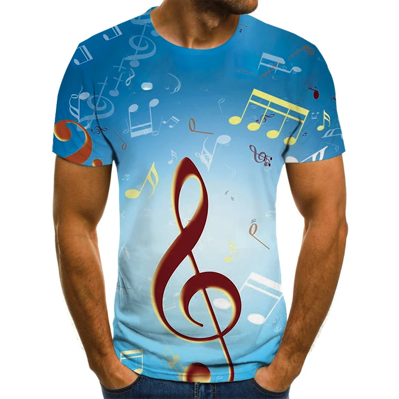 3D men and women bright new musical note printing summer street abstract pattern clothing retro style children's T-shirt
3D men and women bright new musical note printing summer street abstract pattern clothing retro style children's T-shirt