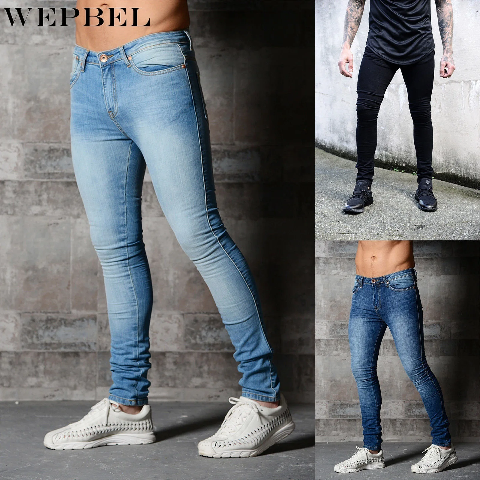 WEPBEL Jeans Men's Casual Solid Color Skinny Denim Pants Spring and Autumn Fashion Mid-Waist Pencil Jeans
WEPBEL Jeans Men's Casual Solid Color Skinny Denim Pants Spring and Autumn Fashion Mid-Waist Pencil Jeans