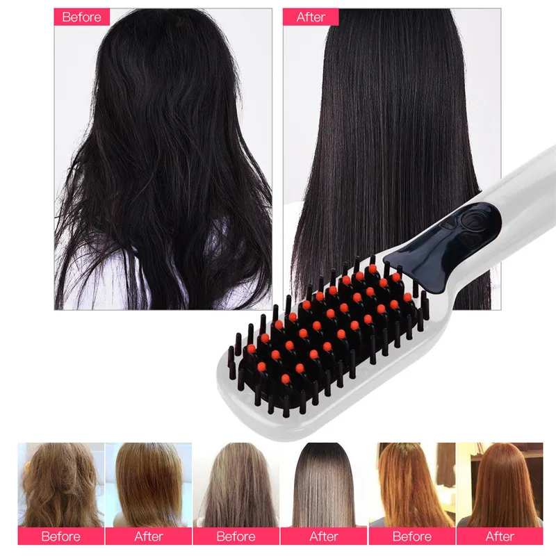 Professional Hair Straightener Brush Electric Comb Irons Straight brush styling tool | Красота и здоровье