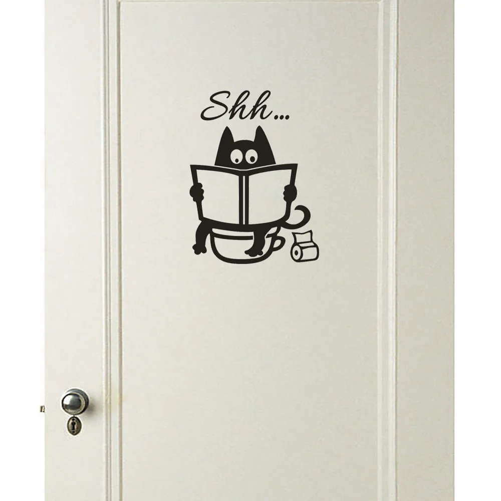 Cute Cat Wall Stickers Shh Toilet Removable Art Vinyl Mural Home Room Decor Wall Stickers
Cute Cat Wall Stickers Shh Toilet Removable Art Vinyl Mural Home Room Decor Wall Stickers