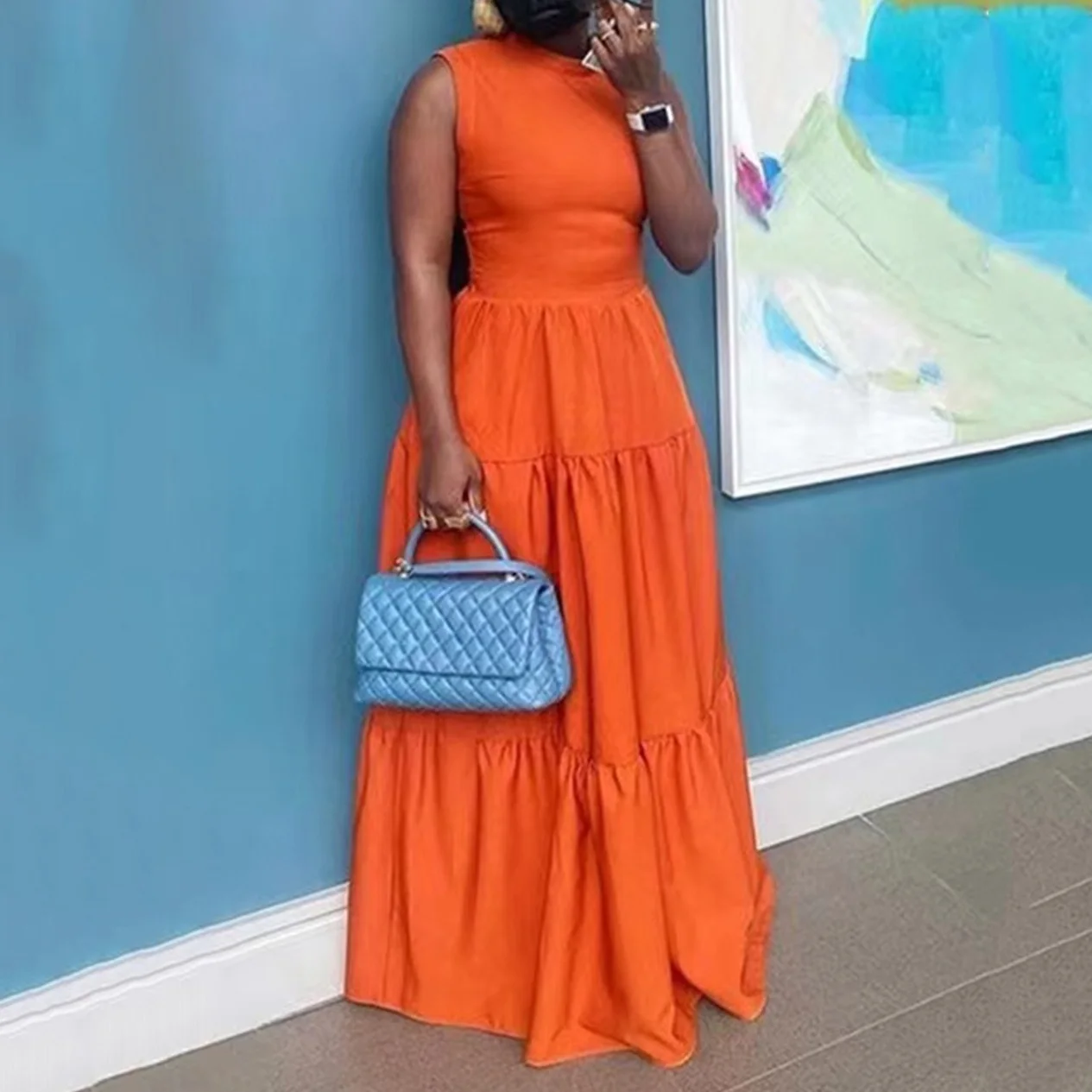 Orange Dresses Floor Length Elegant High Waisted A Line Sleeveless Fashion Evening Night Party Vestidos Mujer Dress 2021 New
Orange Dresses Floor Length Elegant High Waisted A Line Sleeveless Fashion Evening Night Party Vestidos Mujer Dress 2021 New
