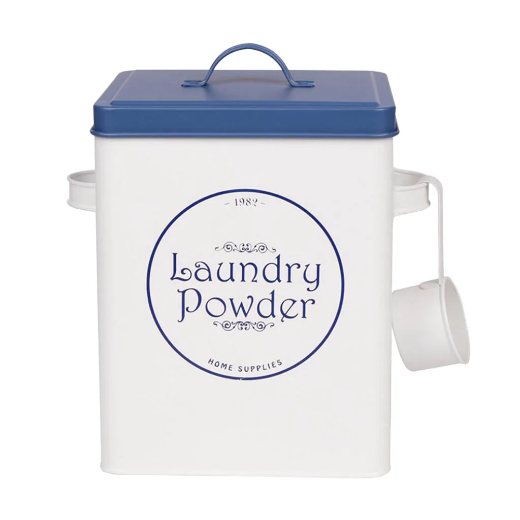 Laundry Detergent Powder Storage Tin Box with Scoop, Laundry Room Decor, 9 Inch High, White
Laundry Detergent Powder Storage Tin Box with Scoop, Laundry Room Decor, 9 Inch High, White