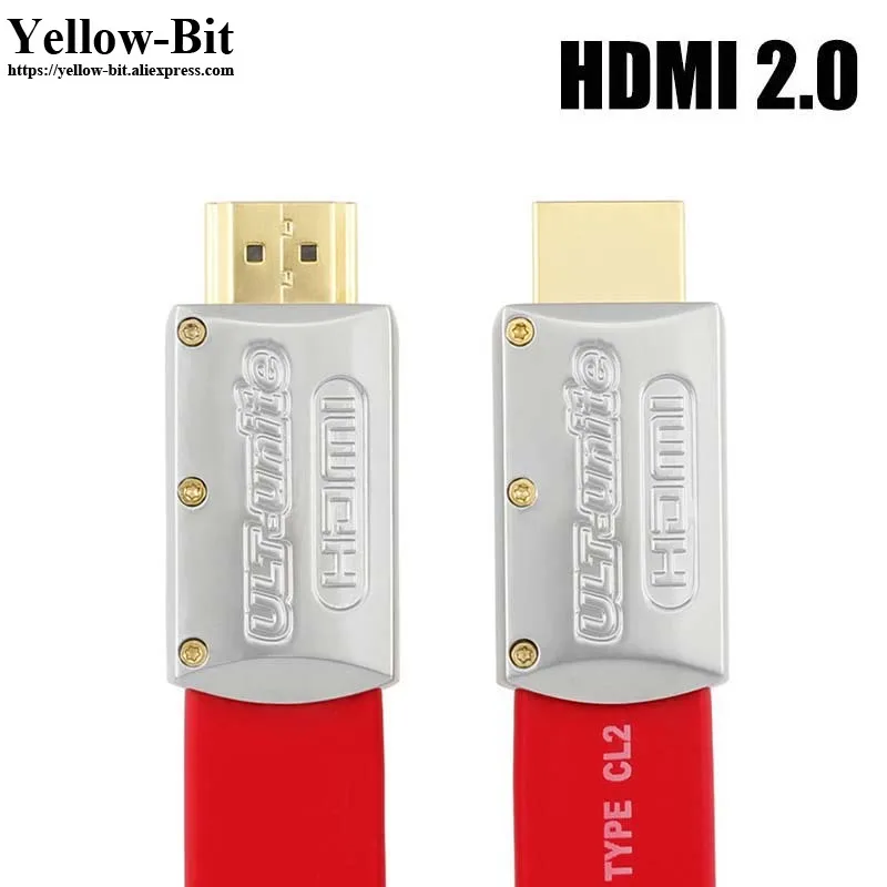 Сверхвысокоскоростной Кабель HDMI V2.0 плоский штекер 3D HDTV 2160p 4K X 2K * 2K|Кабели HDMI| |