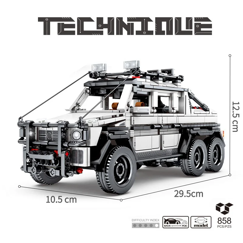 858Pcs City Series Off Road Vehicle Racing Speed Pull Back Car Model Building Blocks High-Tech White SUV Bricks Toys Boys Gift
858Pcs City Series Off Road Vehicle Racing Speed Pull Back Car Model Building Blocks High-Tech White SUV Bricks Toys Boys Gift