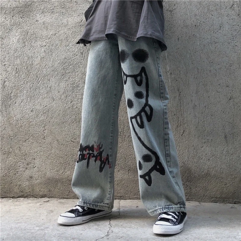 HOUZHOU Women Jeans Harajuku Streetwear Hip Hop Wide Leg Baggy Denim Pants Grunge Graffiti Print High Waist Casual Trousers Y2k
HOUZHOU Women Jeans Harajuku Streetwear Hip Hop Wide Leg Baggy Denim Pants Grunge Graffiti Print High Waist Casual Trousers Y2k