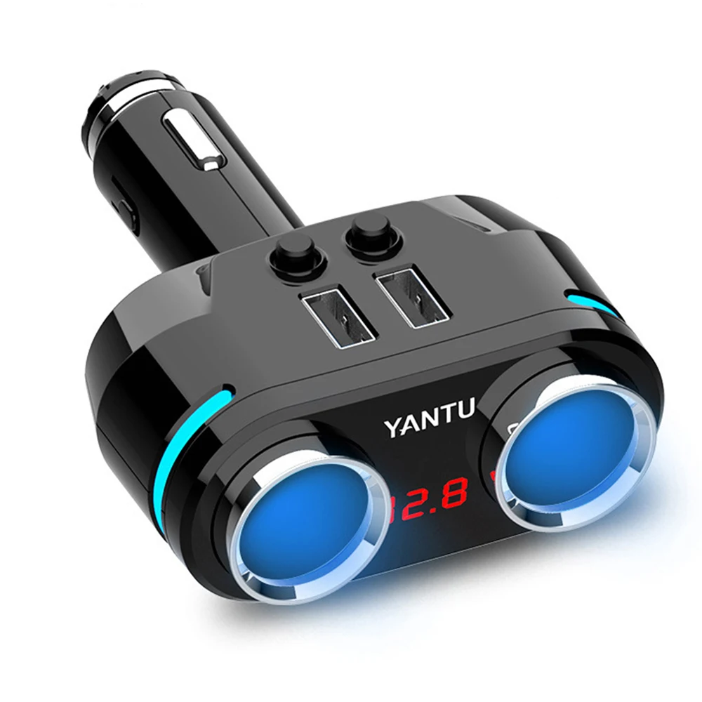

5V3.1A 2 Way Car Cigarette Lighter Socket Splitter QC3.0 Fast Charging Power Adapter Dual USB Charger For 12-24V Cars