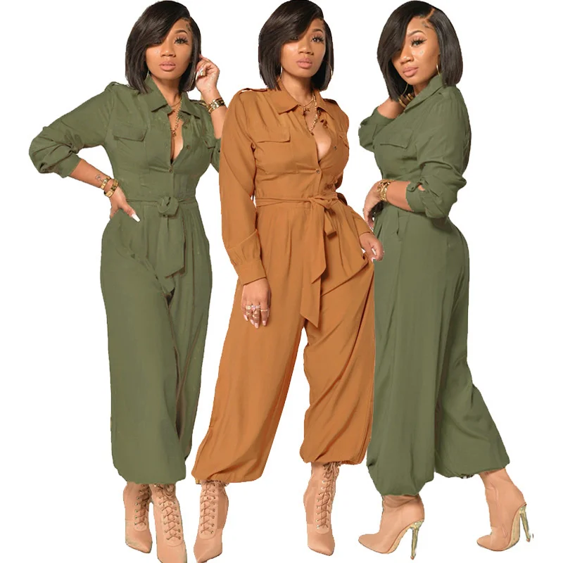 Elegant Rompers Women Jumpsuits Sexy Fashion Pockets Harem Pants Long Sleeve Casual Ladies Rompers Playsuits Overalls Clothes
Elegant Rompers Women Jumpsuits Sexy Fashion Pockets Harem Pants Long Sleeve Casual Ladies Rompers Playsuits Overalls Clothes