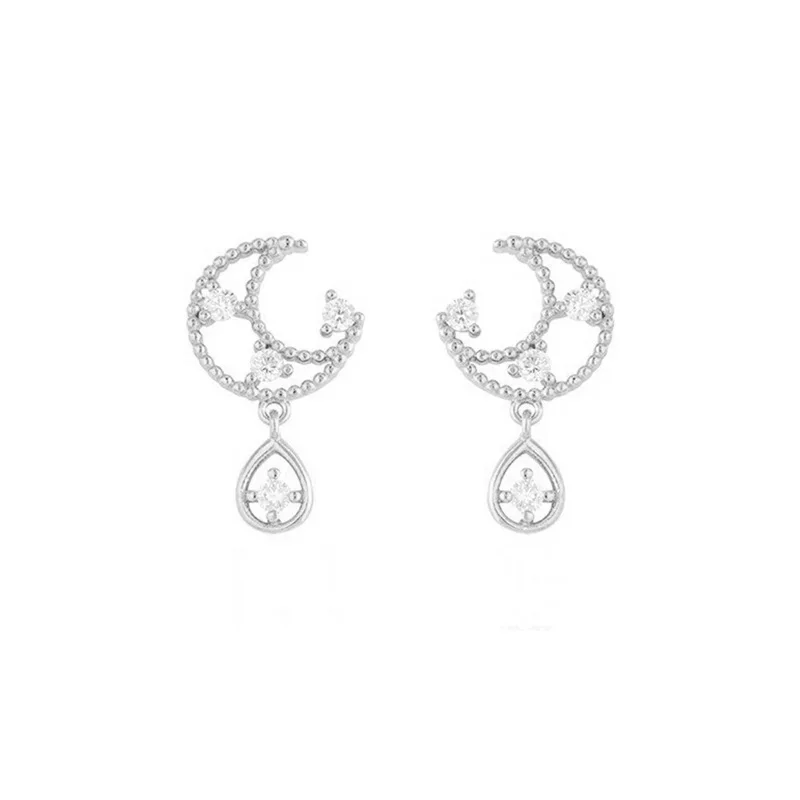 Elegant Design Silver Moon Earring 925 Move Water Droplets Earring For Girl Women Micro Inlay Zircon Earring
Elegant Design Silver Moon Earring 925 Move Water Droplets Earring For Girl Women Micro Inlay Zircon Earring