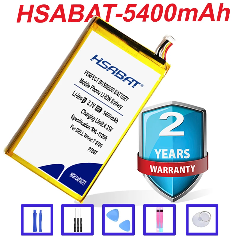 Топ бренд 100% 5400mAh P706T батарея для DELL Venue 7 3730 8 3830 T02D T01C T02D002 T02D001 P708 0CJP38 02PDJW в