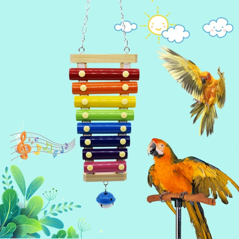 Suspensible Hens Wood Xylophone Sound Toys with Bell 8 Metal Keys Pet Parrot Rooster Chicken Coop Pecking Toy Decor
Suspensible Hens Wood Xylophone Sound Toys with Bell 8 Metal Keys Pet Parrot Rooster Chicken Coop Pecking Toy Decor