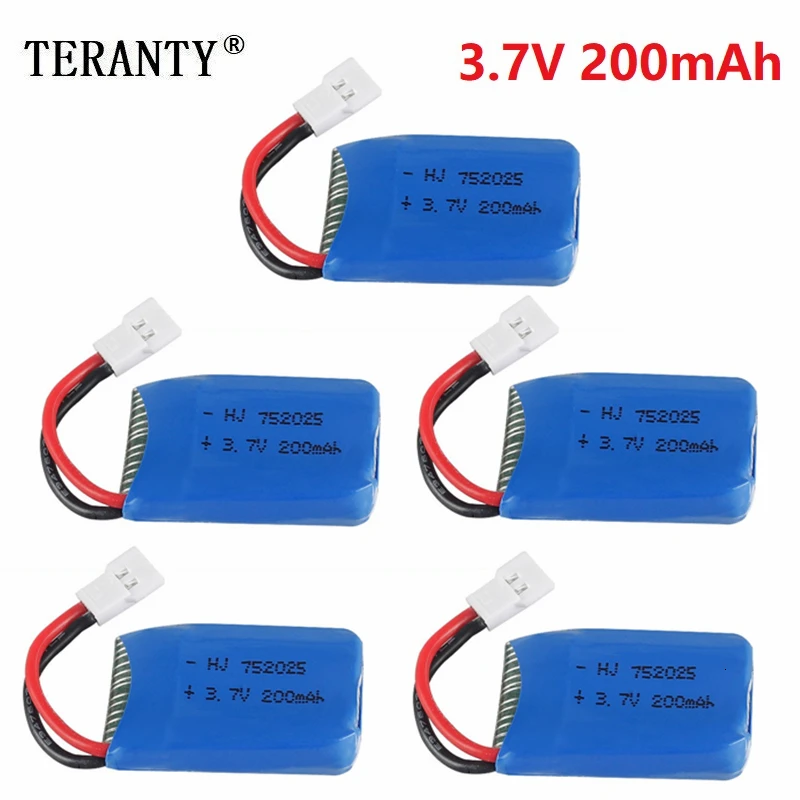 5Pcs 3.7V 200mAh Lipo Battery for Syma X4 X11 X13 Remote Control Helicopter 3.7V lithium battery Aircraft model 752025
5Pcs 3.7V 200mAh Lipo Battery for Syma X4 X11 X13 Remote Control Helicopter 3.7V lithium battery Aircraft model 752025