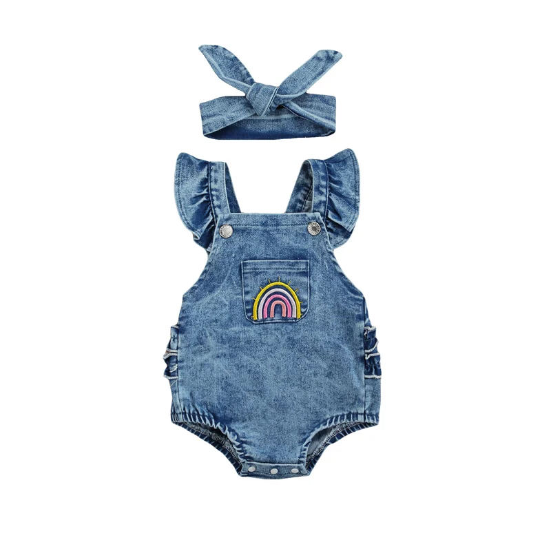 Pudcoco 0-18M 2Pcs Baby Girls Summer Rainbow Print Sleeveless Denim Romper Leotard+Headwear Outfit Clothes
Pudcoco 0-18M 2Pcs Baby Girls Summer Rainbow Print Sleeveless Denim Romper Leotard+Headwear Outfit Clothes