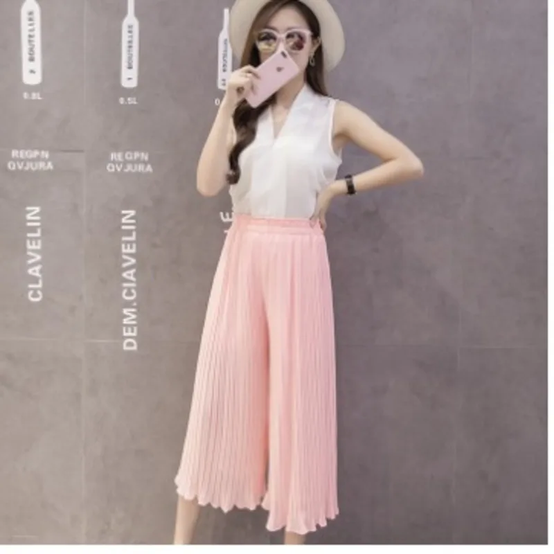 #2117 Chiffon Pleated Pants Women High Waisted Wide Leg Pants Loose Casual Summer Trousers Womens Solid Thin Korean Fashion
#2117 Chiffon Pleated Pants Women High Waisted Wide Leg Pants Loose Casual Summer Trousers Womens Solid Thin Korean Fashion