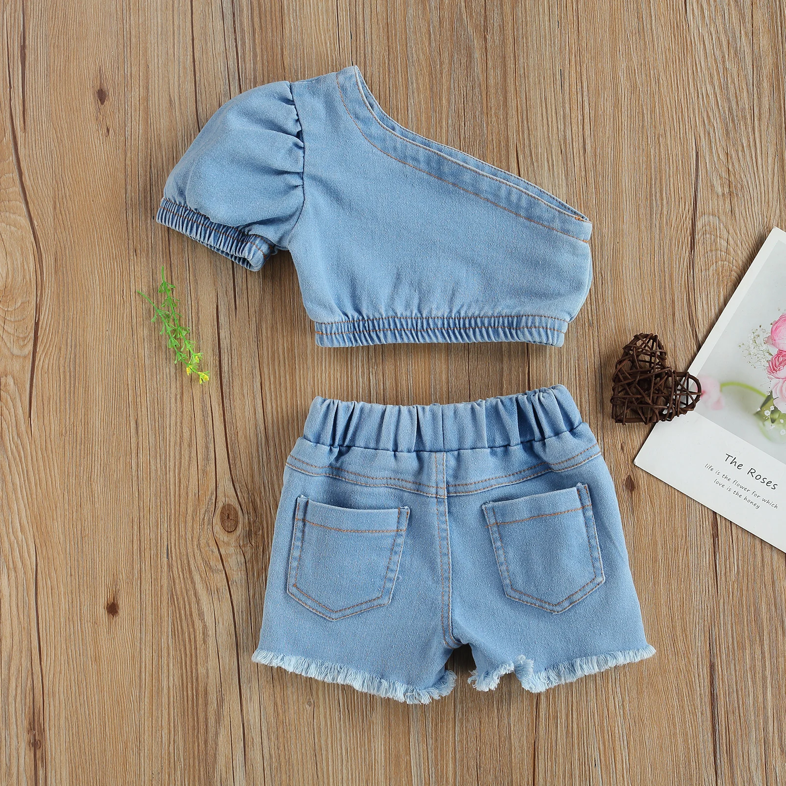 NEW 2021 Baby Summer Clothing Girl Two Piece Set,Kid Single Shoulder Crop Tops Shirt Ripped Denim Shorts With Pockets
NEW 2021 Baby Summer Clothing Girl Two Piece Set,Kid Single Shoulder Crop Tops Shirt Ripped Denim Shorts With Pockets