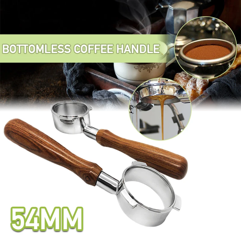 54mm Bottomless Professional Espresso Coffee Machine Wood Handle Filter Basket Included Coffee Cups Universal
54mm Bottomless Professional Espresso Coffee Machine Wood Handle Filter Basket Included Coffee Cups Universal
