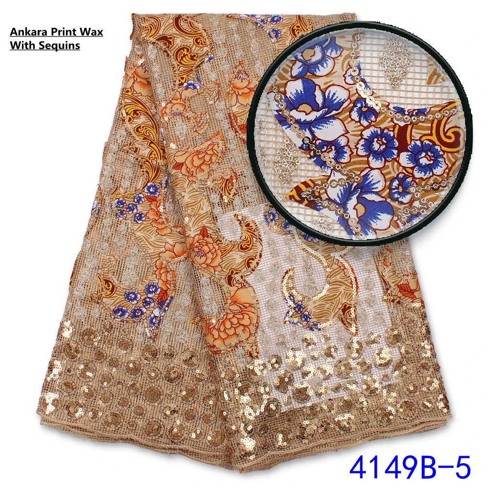 NI.AI Fashion Ankara Wax Embroidery Tulle Lace With Sequins Fabric African French Lace Fabric For Clothes Sewing 4149B
NI.AI Fashion Ankara Wax Embroidery Tulle Lace With Sequins Fabric African French Lace Fabric For Clothes Sewing 4149B