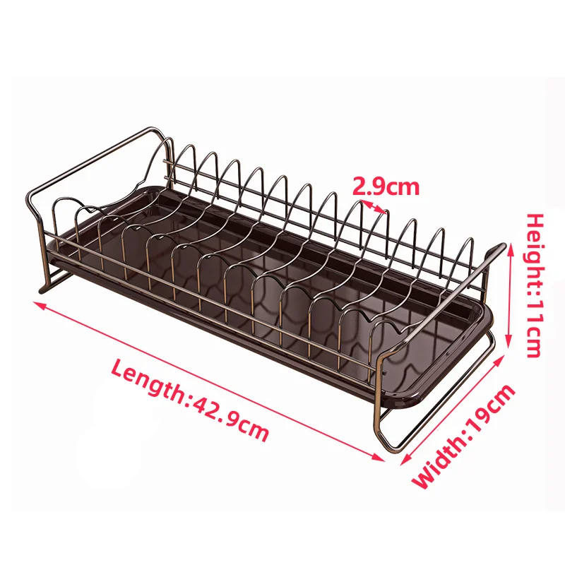 Single-layer Dish Rack Kitchen Tableware Storage Drain Rack with Drain Tray Plate Storage Metal Tableware Drying Rack
Single-layer Dish Rack Kitchen Tableware Storage Drain Rack with Drain Tray Plate Storage Metal Tableware Drying Rack