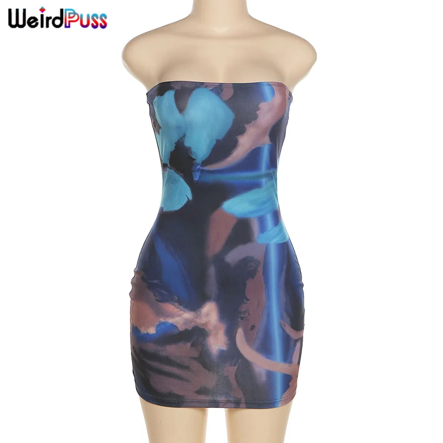 Weird Puss Tie Dye Printing Strapless Mini Dress Women 2021 Summer Sexy Slim Bodycon Fashion Vacation Party Sleeveless Clothing
Weird Puss Tie Dye Printing Strapless Mini Dress Women 2021 Summer Sexy Slim Bodycon Fashion Vacation Party Sleeveless Clothing